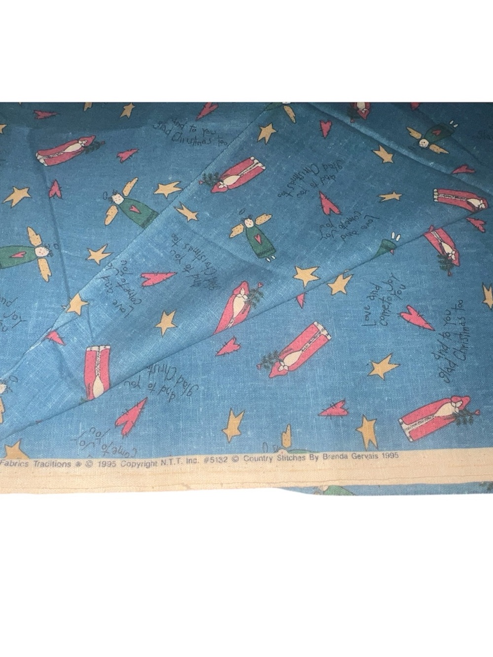 VTG 1995 Fabrics Traditions Christmas Quilting Fabric Brenda Gervais 2.5 Yds